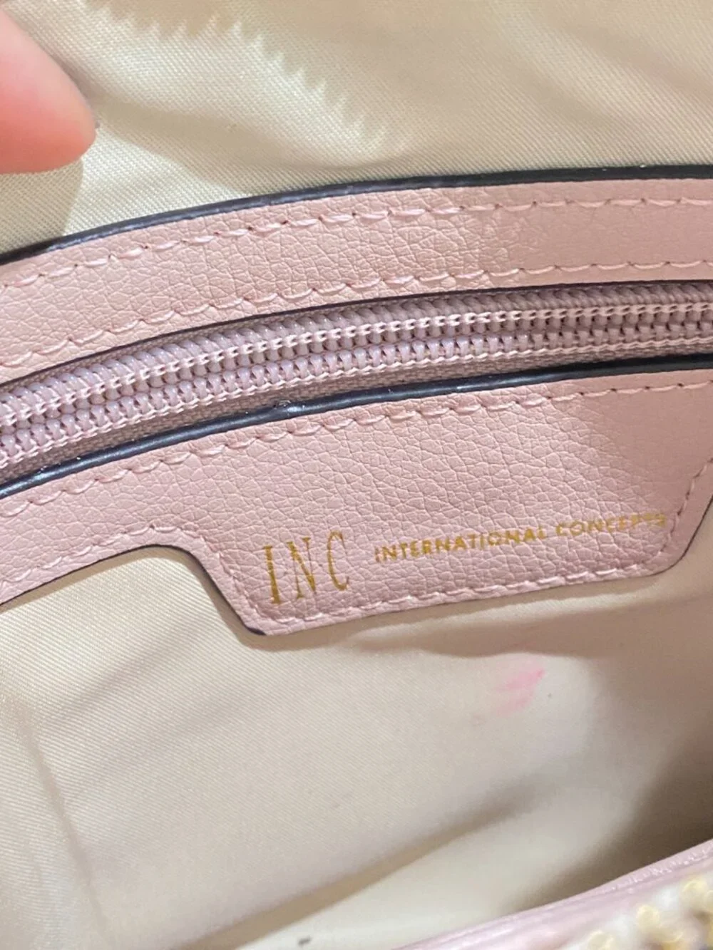 INC International Concepts Mauve Pink Tassel Wristlet Clutch Bag Minimalist